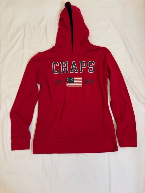 Chaps Other - Chaps Est. 1978 Pullover Hoodie Red USA Flag Graphic Youth 14/16 Largest
